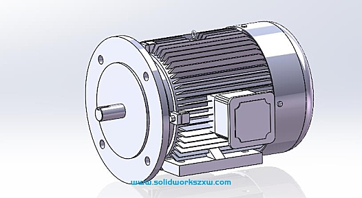 Y系列三相异步电机模型下载之带底脚有凸缘Y电机