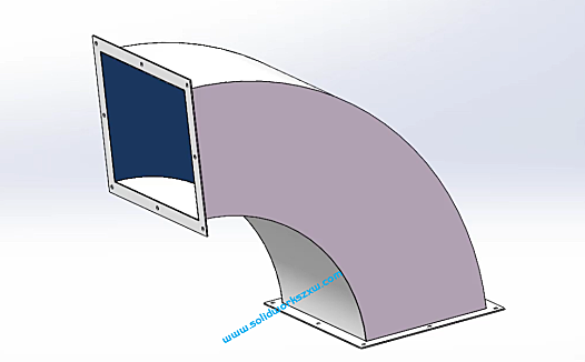 6.2 SolidWorks钣金90度弯头方形案例