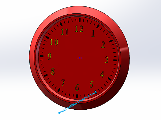 SolidWorks钟表的建模练习，表盘刻度和数字递增阵列是关键