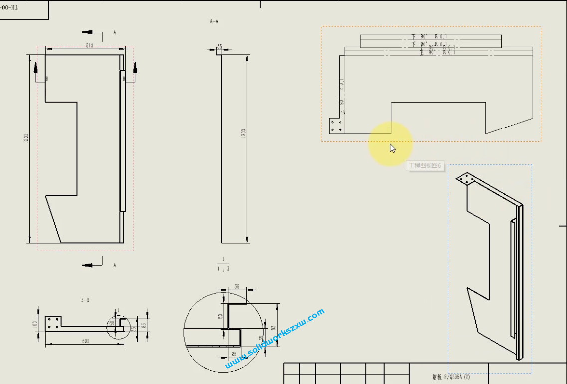 8.4SolidWorks钣金工程图出图案例二