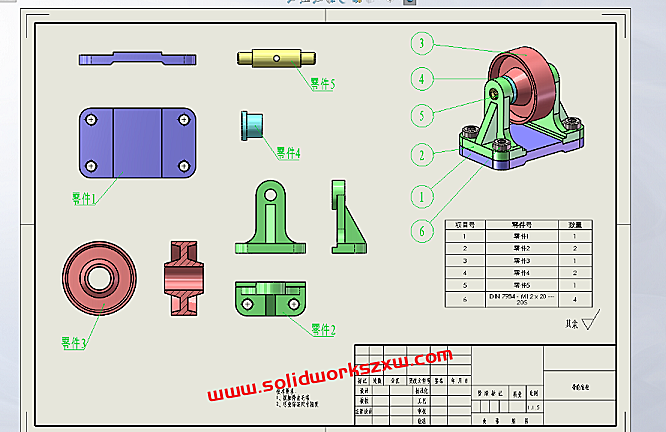 SolidWorks如何将不同的零件放在一张工程图里? – sw自学网