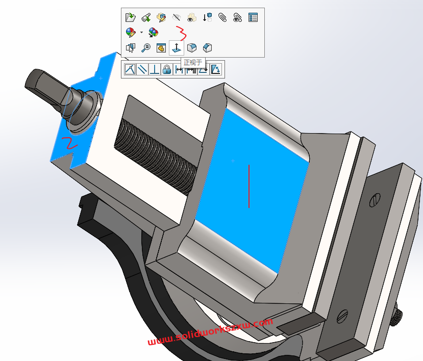 SolidWorks正视于方向发生颠倒或者旋转90度怎么解决？