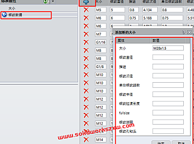 SolidWorks怎么增加螺纹孔规格？通过异形孔拓展
