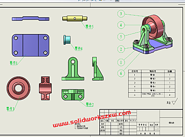SolidWorks如何将不同的零件放在一张工程图里？