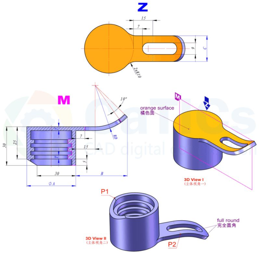 SolidWorks练习题精选2附视频讲解步骤分析