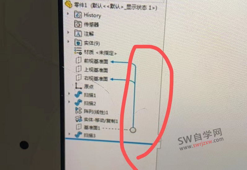 SolidWorks参考关联线怎么显示出来?