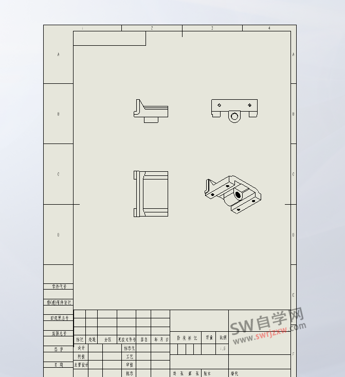 SolidWorks工程图自动生成三视图方法 – sw自学网