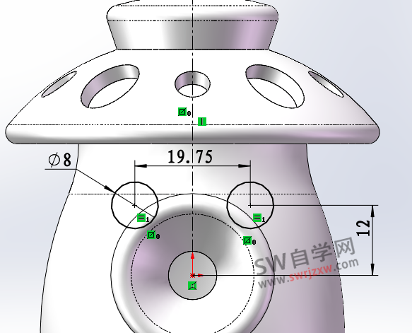 SolidWorks练习题之喷菇蘑菇造型,综合命令练习提高
