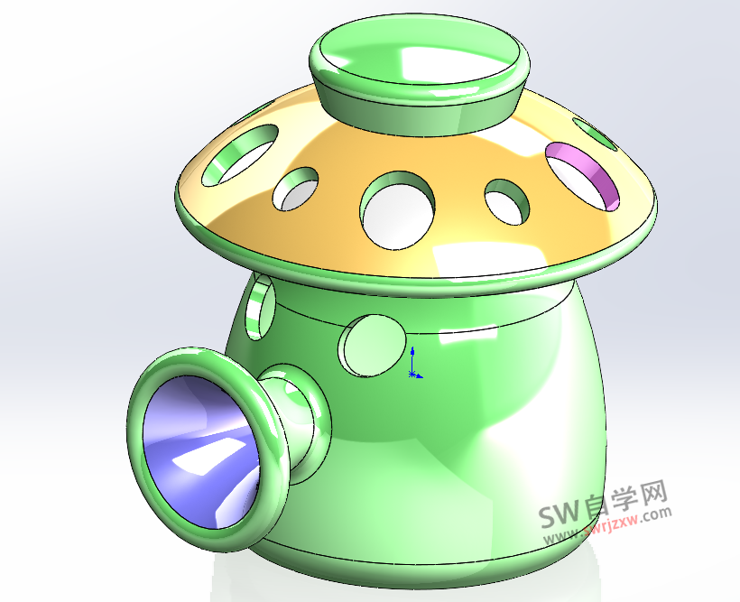 SolidWorks练习题之喷菇蘑菇造型,综合命令练习提高