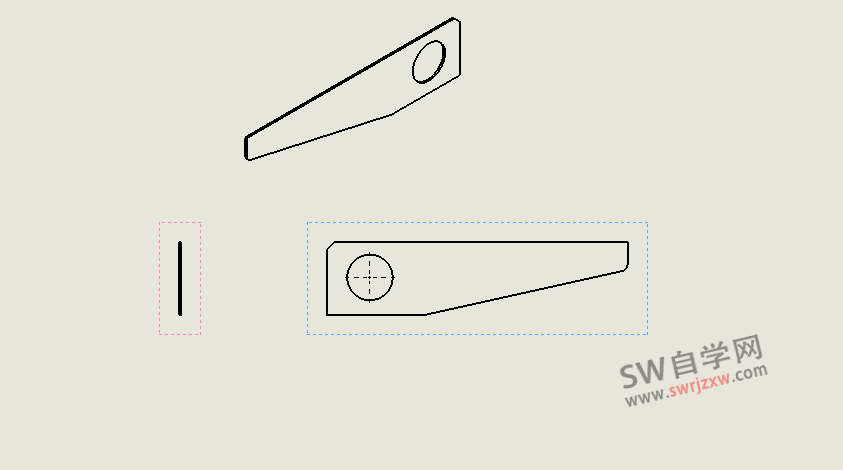 SolidWorks多实体模型如何出其中一个实体零件的工程图？