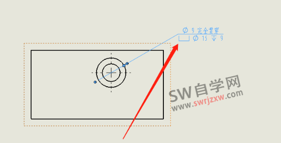 SolidWorks孔标注引线与文字重合在线中间怎么解决?方法很简单
