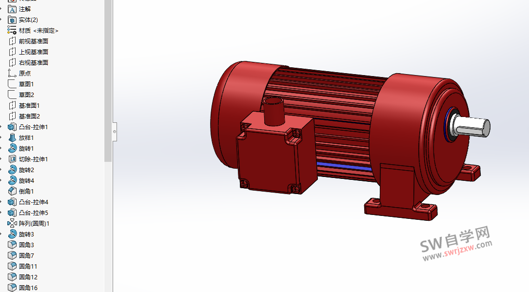 CH卧式减速器减速马达3D模型下载