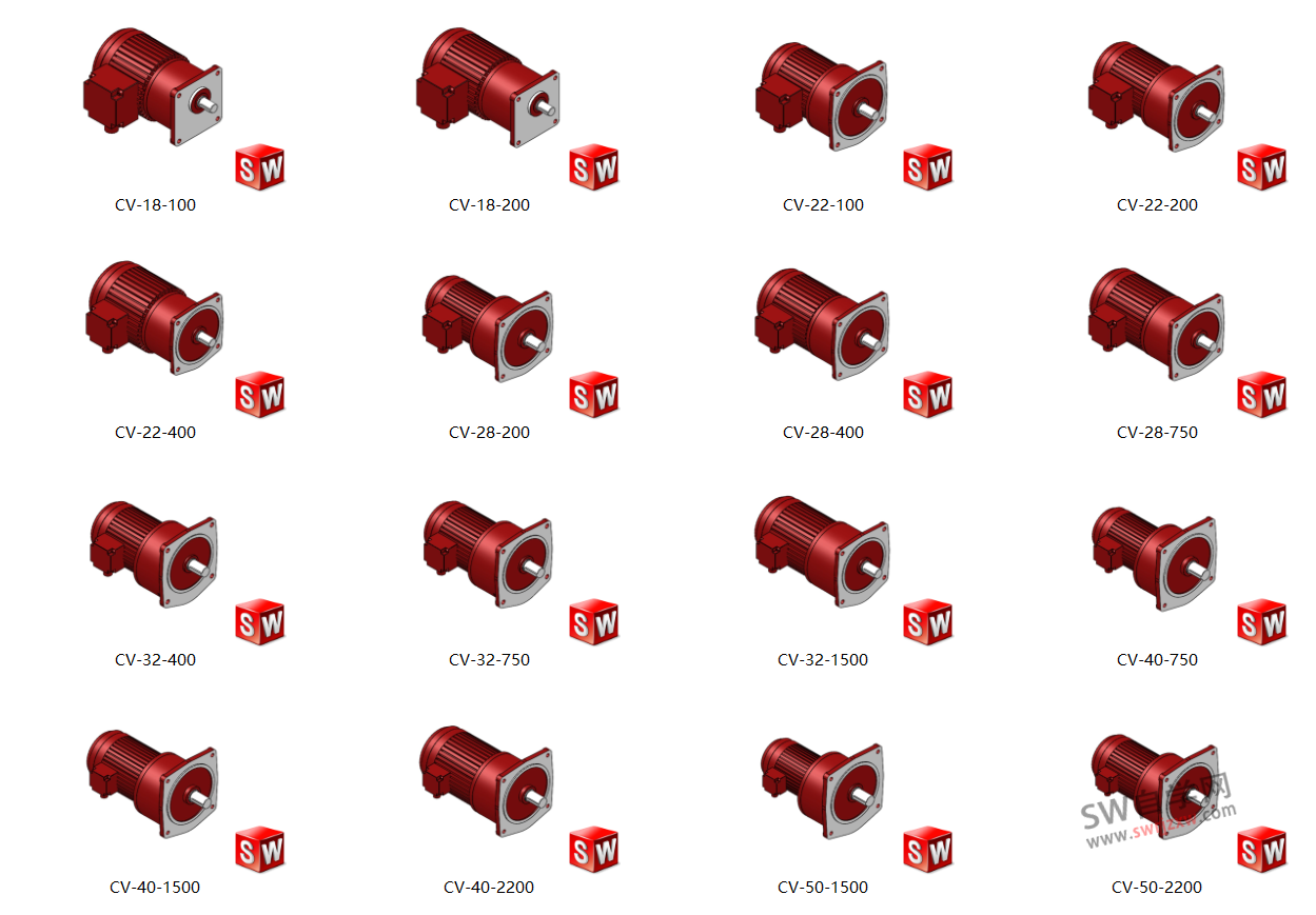CV立式减速机减速马达3D模型下载