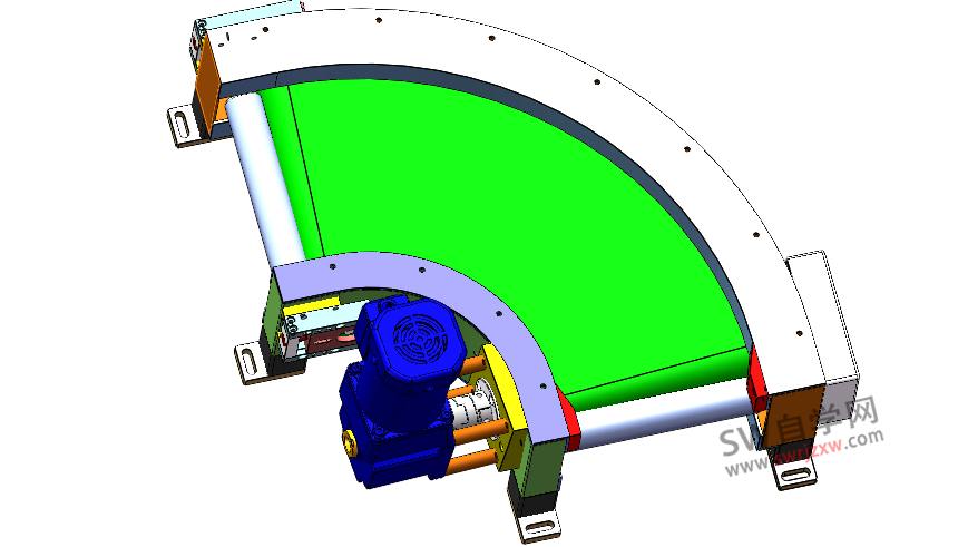 90度转弯皮带机3D模型下载
