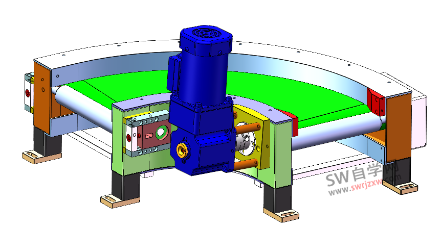 90度转弯皮带机3D模型下载