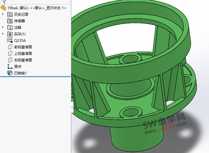 SolidWorks移除特征参数保留实体零件的方法