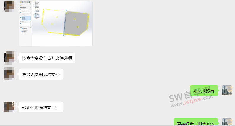 SolidWorks镜像后怎么把原来的本体删掉？