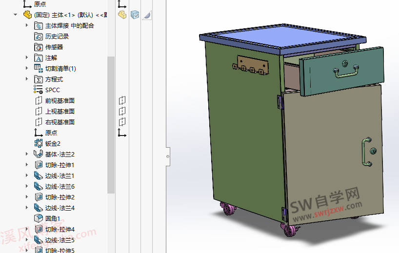 SolidWorks工具车3D模型图纸下载