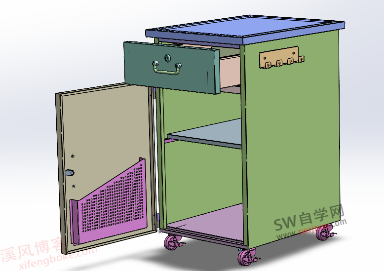 SolidWorks工具车3D模型图纸下载