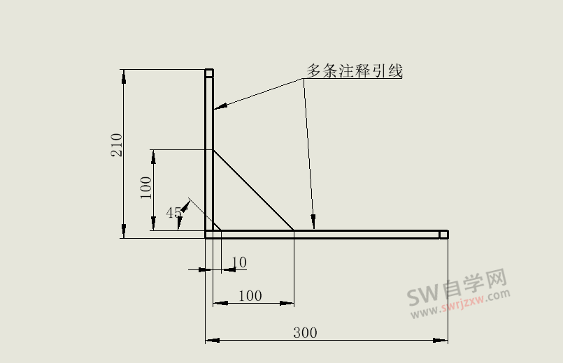 SolidWorks注释怎么引出多个箭头？