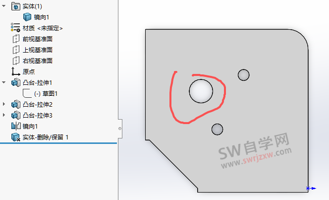 SolidWorks镜像后怎么把原来的本体删掉？