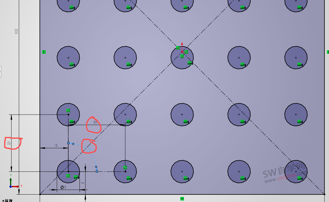 SolidWorks线性阵列后欠定义什么原因?如何自动完全定义?