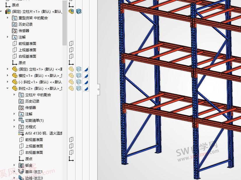 SolidWorks重型货架模型图纸