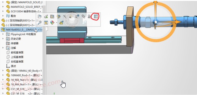 SolidWorks气缸装配后不能移动了怎么办